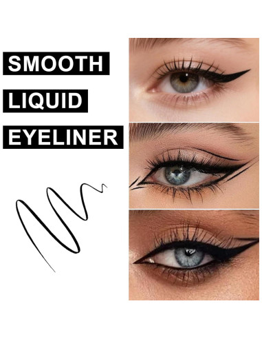 Delineador Líquido Negro Vivacious Cosmetics 0.59 ml Punta Fina