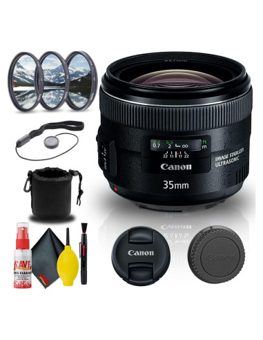 Lente Canon EF 35mm f/2 IS USM + Kit de Filtros y Accesorios