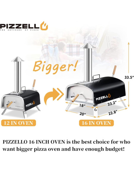 Horno de Pizza PIZZELLO 16" Propano y Leña con Accesorios Horno de Pizza PIZZELLO 16" Propano y Leña con Accesorios