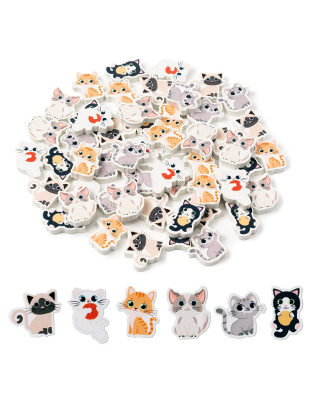 Borradores de Gato ANGOLIO 60 Pcs Multicolor para Niños Borradores de Gato ANGOLIO 60 Pcs Multicolor para Niños