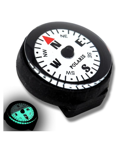 Brújula Micro Impermeable Polaris - 60m, Luminiscente, 24x24mm