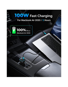 Cargador de Coche USB C Baseus 160W Carga Rápida 3 Puertos 2