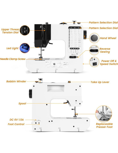Máquina de Coser Mini Portátil GY10942 con 12 Puntadas y Mesa Máquina de Coser Mini Portátil GY10942 con 12 Puntadas y Mesa