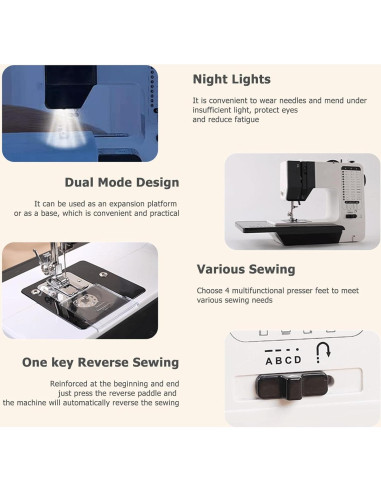 Máquina de Coser Mini Portátil GY10942 con 12 Puntadas y Mesa