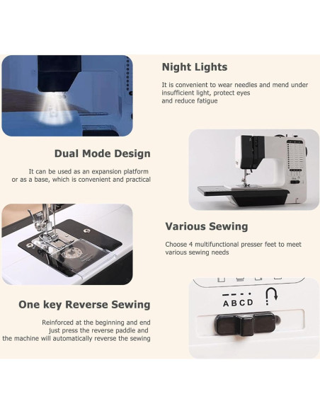 Máquina de Coser Mini Portátil GY10942 con 12 Puntadas y Mesa Máquina de Coser Mini Portátil GY10942 con 12 Puntadas y Mesa