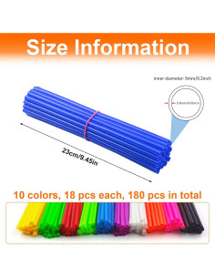 180 Cubiertas de Radios DENGXINWEI 24cm 10 Colores para Bicicleta 2