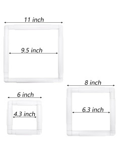 Paquete de 3 Aros de Bordado Cuadrados Tosnail 15-28 cm 2