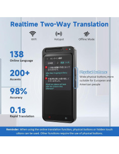Traductor de Idiomas Simbago Z6 138 Idiomas Pantalla 4.1" 2