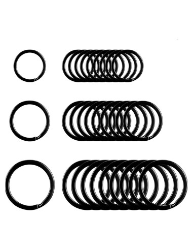 30 Anillos de Llave Divididos Metal Outus 20mm 25mm 32mm Negro