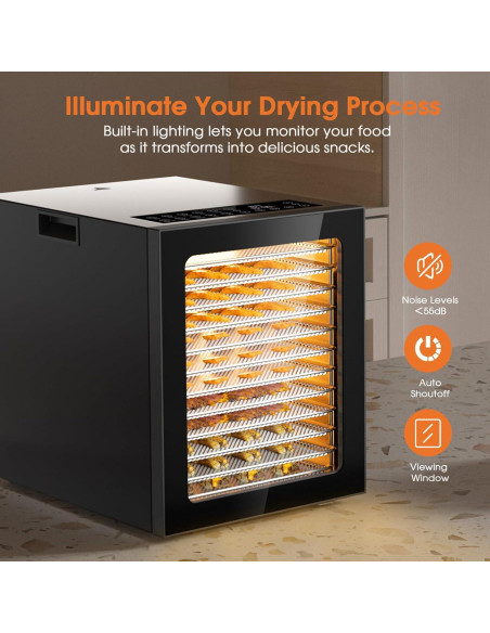 Deshidratador de Alimentos PSIIDAN 12 Bandejas 850W Acero Inoxidable Deshidratador de Alimentos PSIIDAN 12 Bandejas 850W Acero Inoxidable