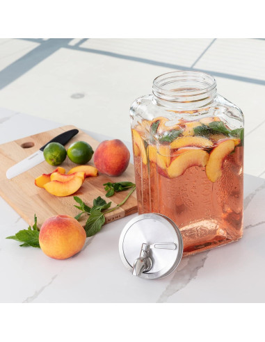 Dispensador de Bebidas Le'raze 5.68L Vidrio y Acero Inoxidable