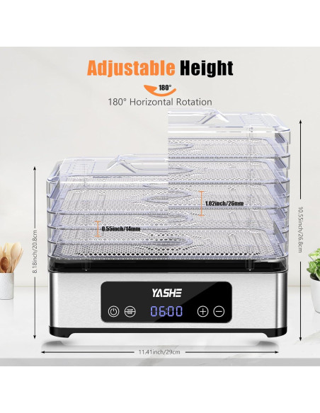 Deshidratador de Alimentos YASHE FD-1019 5 Bandejas 420W Deshidratador de Alimentos YASHE FD-1019 5 Bandejas 420W