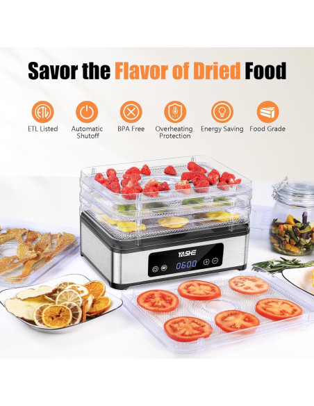 Deshidratador de Alimentos YASHE FD-1019 5 Bandejas 420W Deshidratador de Alimentos YASHE FD-1019 5 Bandejas 420W