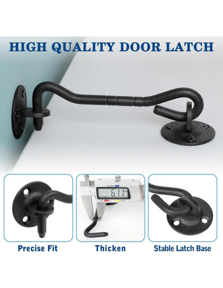 Gancho y Ojo de Privacidad Mooche 120mm Negro para Puertas Gancho y Ojo de Privacidad Mooche 120mm Negro para Puertas