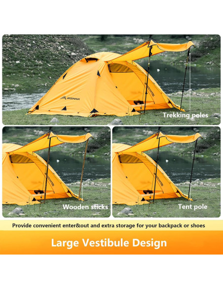 Carpa de Camping BISINNA 4 Estaciones para 2 Personas Impermeable Carpa de Camping BISINNA 4 Estaciones para 2 Personas Impermeable