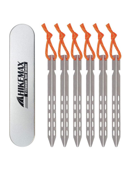 Estacas de Tienda Hikemax Titanio 6 Pack Ultraligeras Estacas de Tienda Hikemax Titanio 6 Pack Ultraligeras