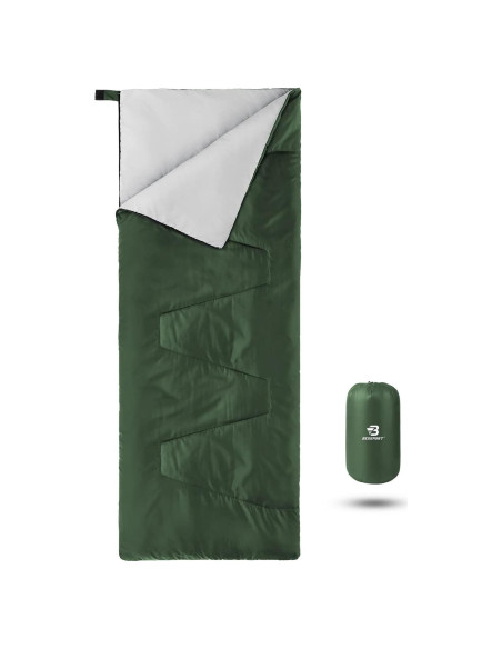 Saco de dormir Bessport ultraligero 3 estaciones verde 1 persona Saco de dormir Bessport ultraligero 3 estaciones verde 1 persona