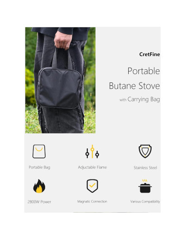 Estufa de Camping Butano CretFine 8205 BTU Blanca 1.2 kg