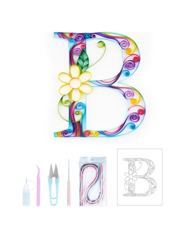Kit de Quilling Uniquilling Letras B 20.3x25.4 cm con Herramientas