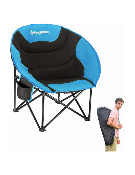 Silla Plegable KingCamp para Camping y Hogar, 120 kg, Azul Silla Plegable KingCamp para Camping y Hogar, 120 kg, Azul