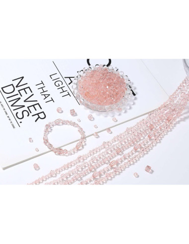 800 Perlas de Vidrio Rosa LAIDANLA para Joyería 4-8 mm