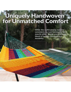 Hamaca Doble Maya XXL Sunnydaze 396 cm Multicolor 2
