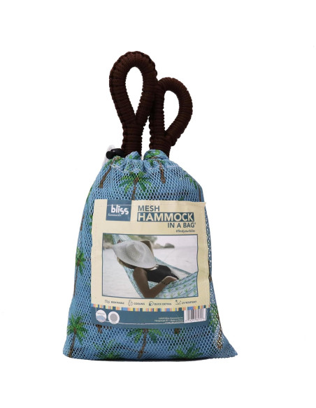 Hamaca Bliss Hammocks BH-406WCA Malla Palma Azul Claro Hamaca Bliss Hammocks BH-406WCA Malla Palma Azul Claro