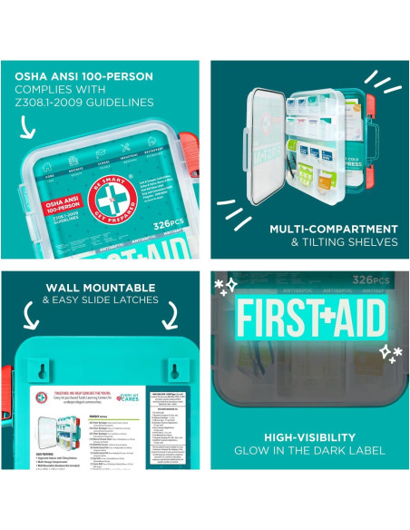 Kit de Primeros Auxilios Be Smart Get Prepared 326 Piezas Kit de Primeros Auxilios Be Smart Get Prepared 326 Piezas