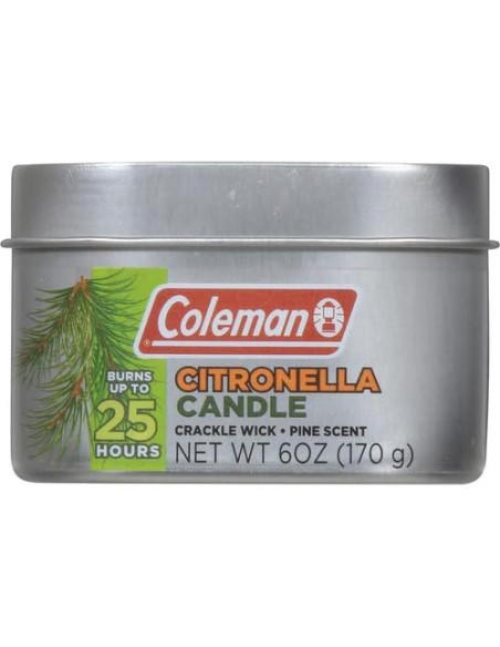 Vela de Citronela Coleman Aroma a Pino 170 g con Mecha de Madera Vela de Citronela Coleman Aroma a Pino 170 g con Mecha de Madera