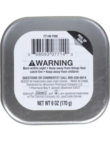 Vela de Citronela Coleman Aroma a Pino 170 g con Mecha de Madera