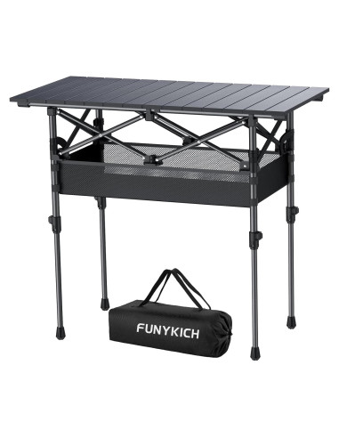 Mesa de Camping Plegable FUNYKICH 82x40cm Ajustable 44-70cm