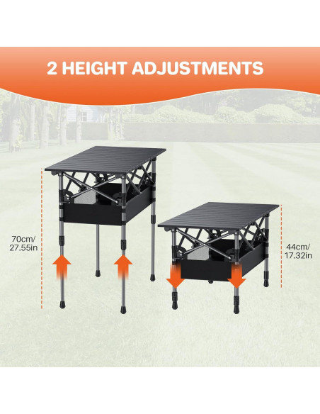 Mesa de Camping Plegable FUNYKICH 82x40cm Ajustable 44-70cm Mesa de Camping Plegable FUNYKICH 82x40cm Ajustable 44-70cm