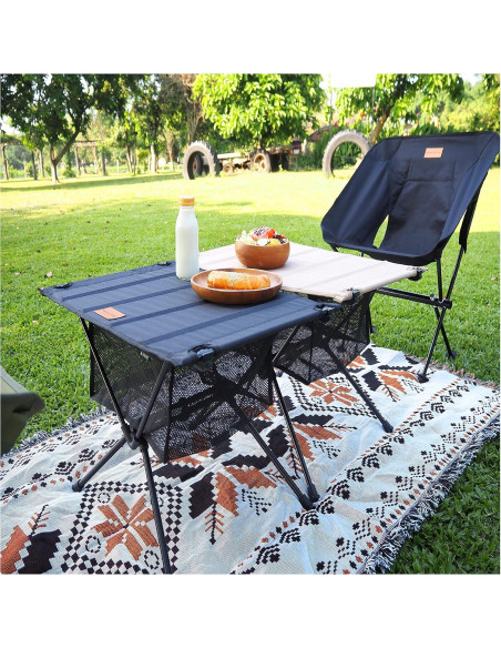 Mesa de Camping Plegable NACETURE Negra con Malla 0.82 kg Mesa de Camping Plegable NACETURE Negra con Malla 0.82 kg