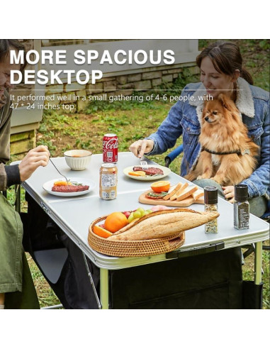Mesa de Camping Plegable EVER ADVANCED 120x60 cm Aluminio