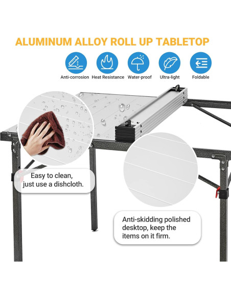 Mesa Plegable KingCamp de Aluminio para 4-5 Personas Mesa Plegable KingCamp de Aluminio para 4-5 Personas