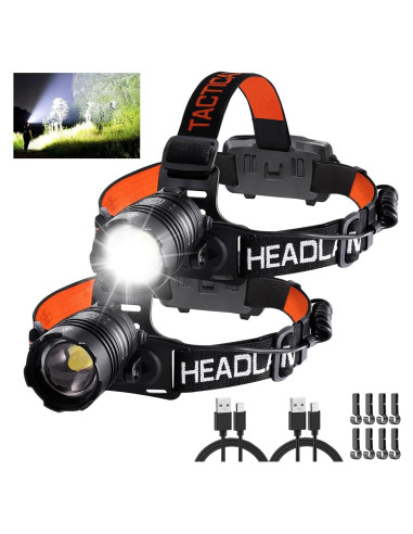 Linterna Frontal Recargable Rufykiri 2Pack 150000LM 4 Modos