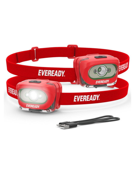 Linterna Frontal LED Recargable Eveready HDLLP 200 Lúmenes - 2 Paquete Linterna Frontal LED Recargable Eveready HDLLP 200 Lúmenes - 2 Paquete