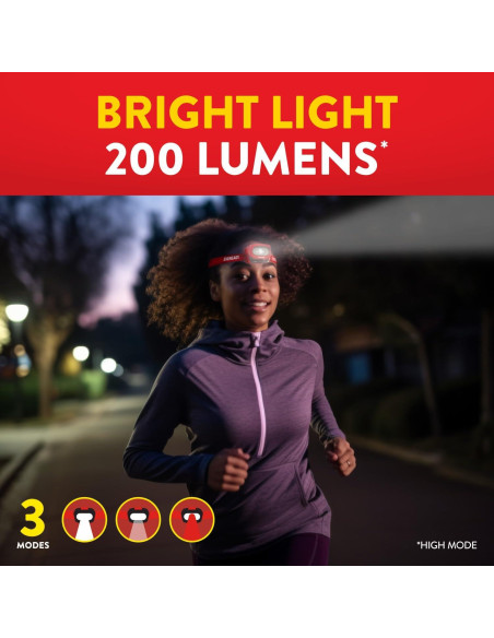 Linterna Frontal LED Recargable Eveready HDLLP 200 Lúmenes - 2 Paquete Linterna Frontal LED Recargable Eveready HDLLP 200 Lúmenes - 2 Paquete