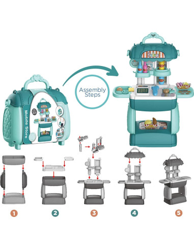 Shape28 Juego de Tienda de Comida para Niños 62 Piezas