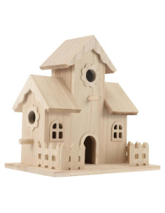Casa de Aves de Madera NUOBESTY 20x12.5x20 cm Beige