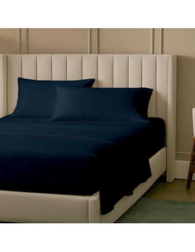 Juego de Sábanas Ajustadas SlumberWell 4 Piezas Microfibra 1800 Azul Marino