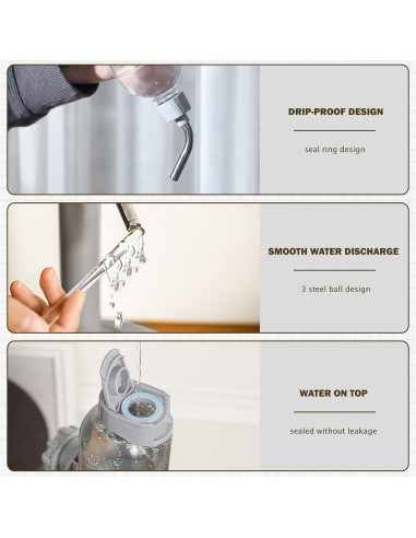 Dispensador de Agua y Comida para Mascotas SHYEKYO 500ml Ajustable