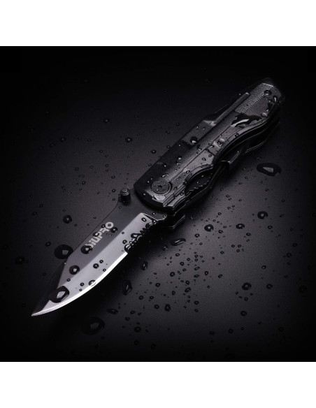 Cuchillo Multiherramienta SIUPRO 9 en 1 Plegable Negro Cuchillo Multiherramienta SIUPRO 9 en 1 Plegable Negro