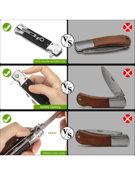 Cuchillo Plegable GVDV EDC Acero Inoxidable 10 cm Cuchillo Plegable GVDV EDC Acero Inoxidable 10 cm