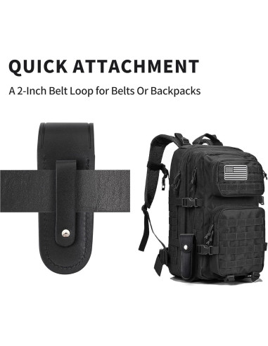 Funda de Cuchillo Plegable Qtcial de Cuero Negro 12.7 cm