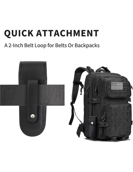 Funda de Cuchillo Plegable Qtcial de Cuero Negro 12.7 cm Funda de Cuchillo Plegable Qtcial de Cuero Negro 12.7 cm