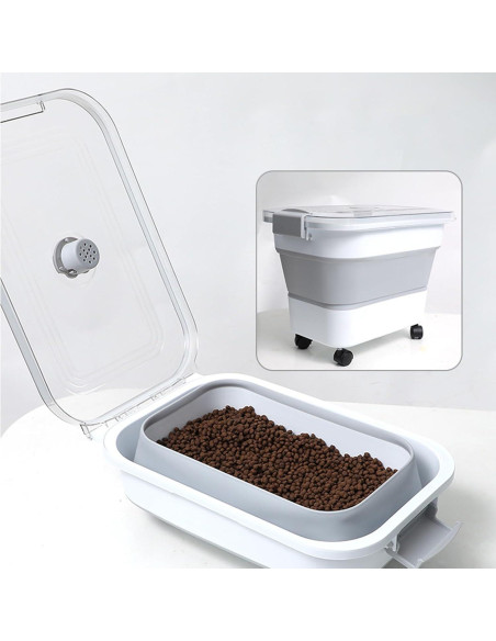 Contenedor Plegable de Almacenamiento para Comida de Mascotas JOROBURO con Ruedas Contenedor Plegable de Almacenamiento para Comida de Mascotas JOROBURO con Ruedas
