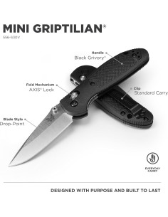 Cuchillo Benchmade Mini Griptilian 556 Hoja Punta Caída 7.39 cm 2