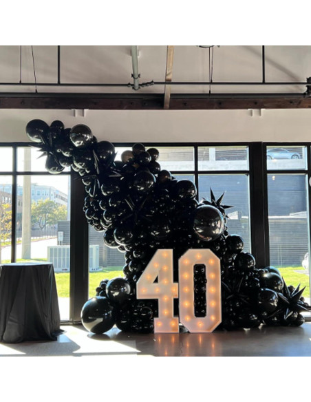 Kit de Arco de Globos Negros 120pcs - Decoración Fiesta Cumpleaños Kit de Arco de Globos Negros 120pcs - Decoración Fiesta Cumpleaños