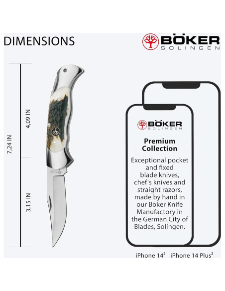 Cuchillo de Caza Plegable Boker 112004ST 18.4 cm Acero Inoxidable Cuchillo de Caza Plegable Boker 112004ST 18.4 cm Acero Inoxidable